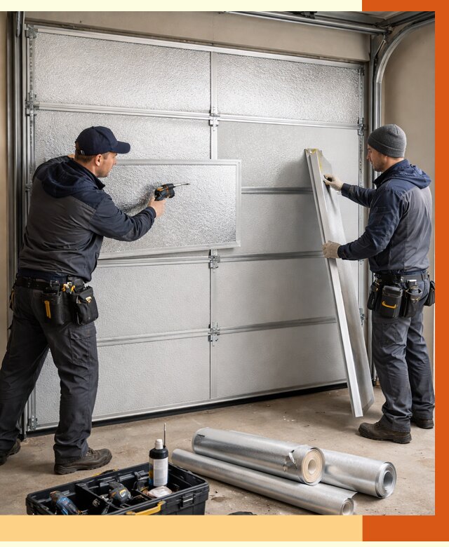 Утепление гаражных ворот в Великом Новгороде от 8031 руб/м2 — надежно и быстро | ТепломастерВлк