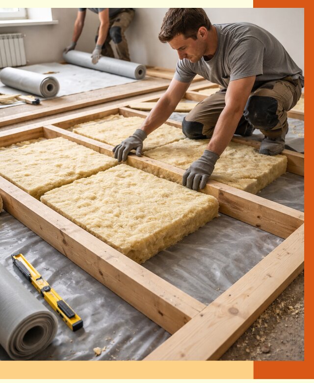 Утепление деревянного пола в Великом Новгороде от 1535 руб./м2 под ключ | ТепломастерВлк