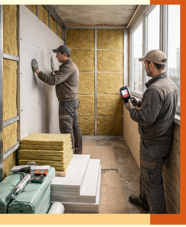 Утепление балкона в Великом Новгороде от 4604 руб. под ключ | ТепломастерВлк