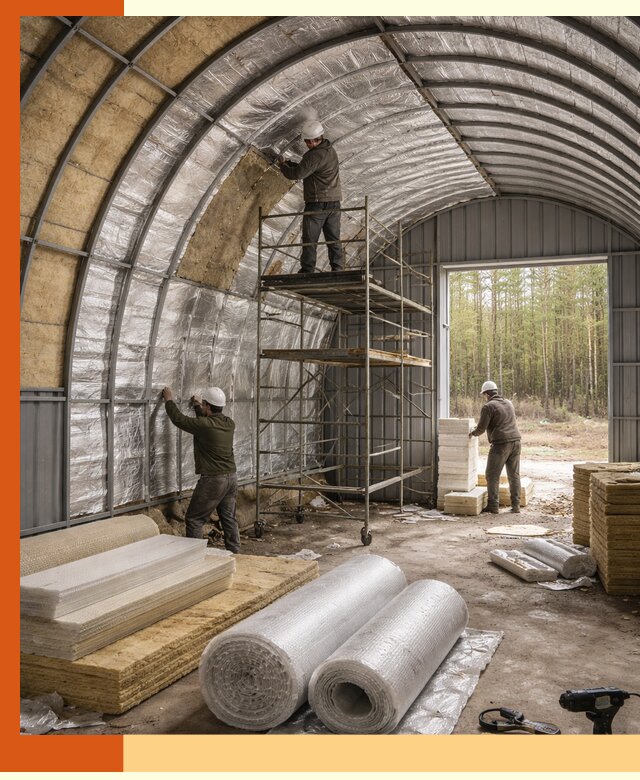 Утепление арочного ангара под ключ в Великом Новгороде